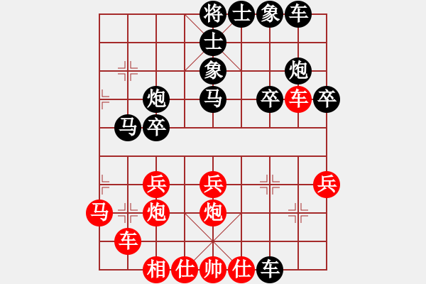 象棋棋譜圖片：廊坊市選手[紅] PK szn2xylx2[黑]五七炮互進(jìn)三兵對屏風(fēng)馬邊卒右馬外盤河 - 步數(shù)：30 