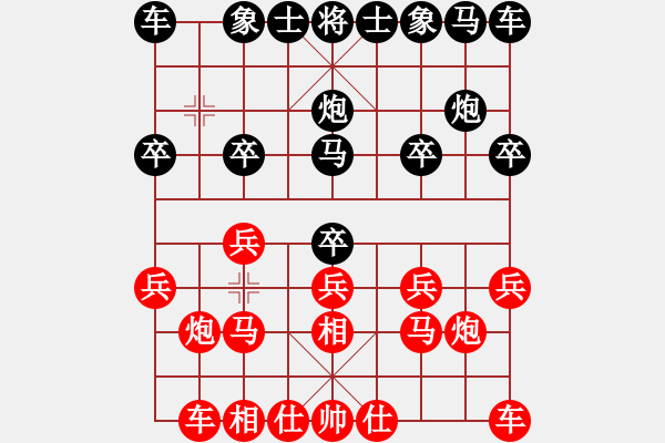 象棋棋譜圖片：2021.4.1.11多樂(lè)五分鐘先勝仙人指路對(duì)右中炮 - 步數(shù)：10 