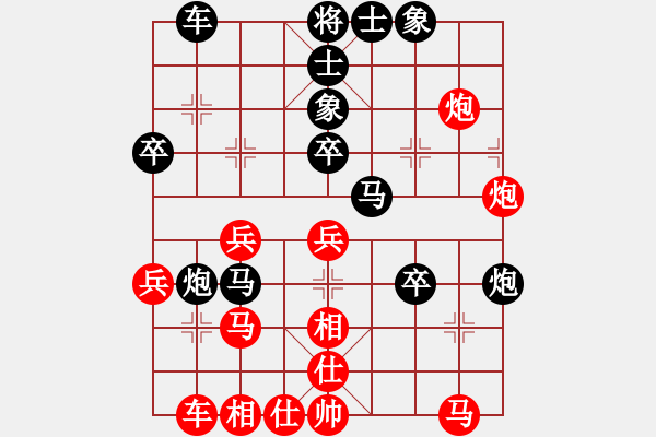 象棋棋譜圖片：棋友-魚(yú)鳥(niǎo)[575644877] -VS- 風(fēng)雨彩虹[1115788416] - 步數(shù)：40 