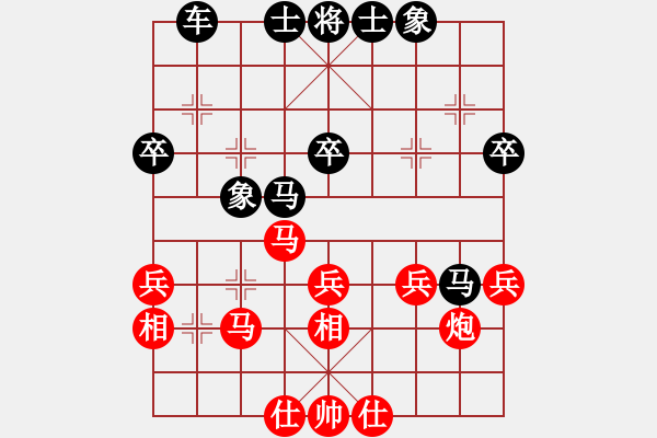 象棋棋譜圖片：藍(lán)浪-304紅負(fù)葬心【中炮過河車對(duì)反宮馬】 - 步數(shù)：40 