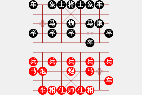 象棋棋谱图片：男子组 3-19 云南 雷凯程 红先和 江苏 张骁 - 步数：10 