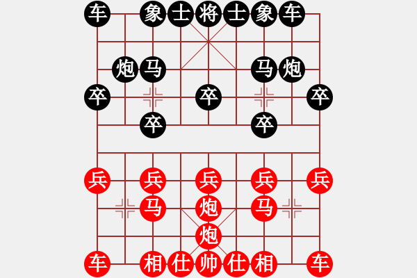 象棋棋譜圖片：東東[紅] -VS- 負分太后 魚[黑](1) - 步數(shù)：10 