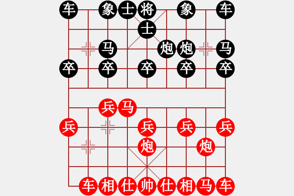 象棋棋譜圖片：孫莎 -紅先勝- 天籟之音 - 步數(shù)：10 