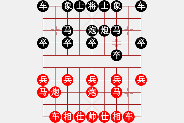 象棋棋譜圖片：列炮局（紅勝） - 步數(shù)：10 