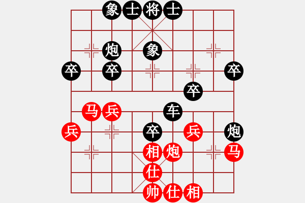 象棋棋譜圖片：醉棋渡河[紅] -VS- γ 天邊ぁ[黑] - 步數(shù)：40 