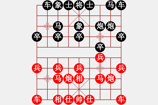 象棋棋谱图片：成都棋院队 孙浩宇 胜 天津南开大学 刘泉 - 步数：10 