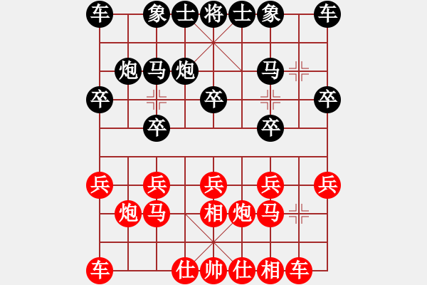 象棋棋譜圖片：《學(xué)習(xí)大師后手》過宮炮破飛相局（黑邊炮正馬兩頭蛇右車過河捉馬紅士角炮貼身車炮退底線） - 步數(shù)：10 