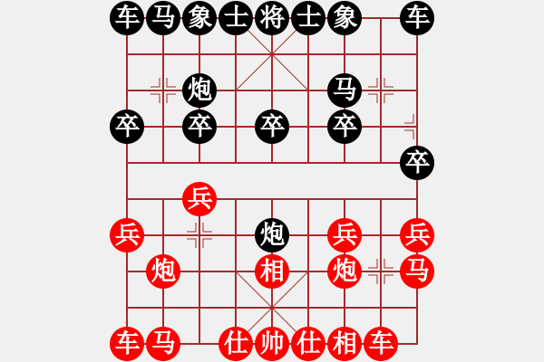 象棋棋譜圖片：呵呵呵[2594271609] -VS- 橫才俊儒[292832991] - 步數(shù)：10 