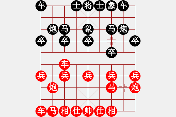 象棋棋譜圖片：逍遙六大爺紅負(fù)葬心【起馬轉(zhuǎn)邊炮對進(jìn)７卒】 - 步數(shù)：10 