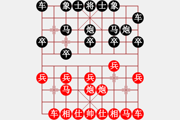 象棋棋譜圖片：52239999紅負(fù)葬心【順炮直車對(duì)緩開(kāi)車 黑右橫車】 - 步數(shù)：10 