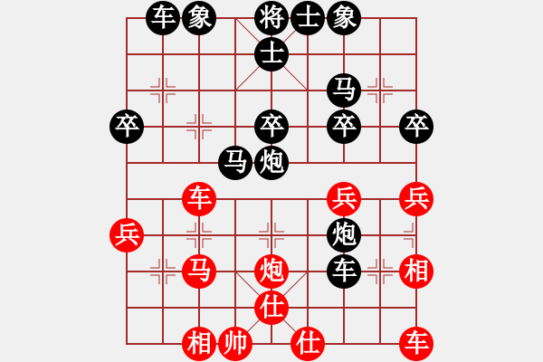 象棋棋譜圖片：52239999紅負(fù)葬心【順炮直車對(duì)緩開(kāi)車 黑右橫車】 - 步數(shù)：32 