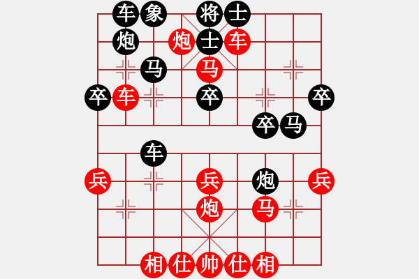 象棋棋譜圖片：C48 中炮過河車互進(jìn)七兵對(duì)屏風(fēng)馬平炮兌車 紅仕角炮對(duì)黑退邊炮 朱育良 勝 玩家 71057 - 步數(shù)：40 