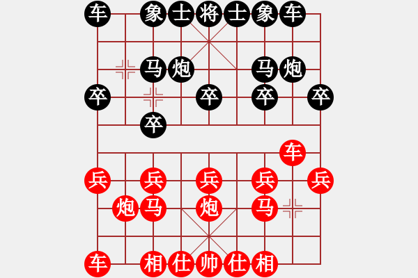 象棋棋譜圖片：中炮巡河車對屏風馬(業(yè)三升業(yè)四評測對局)我先勝 - 步數(shù)：10 