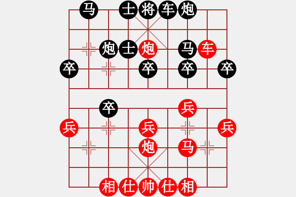 象棋棋譜圖片：2021.4.1.10多樂五分鐘先勝仙人指路對士角炮 - 步數(shù)：30 