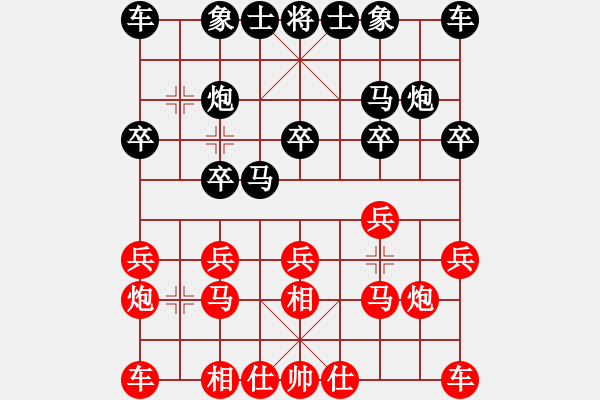 象棋棋谱图片：刘俊达 先和 田菏 - 步数：10 