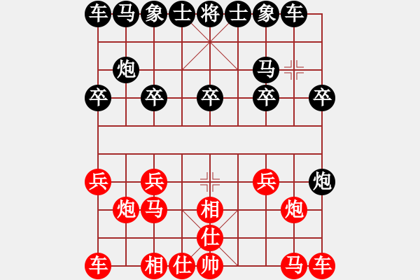 象棋棋譜圖片：355局 A27- 飛相對左中炮-BugChess Plus 19-07-08 x64(大師) ( - 步數(shù)：10 