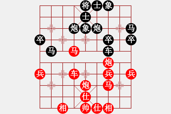 象棋棋譜圖片：第03局 橫車破右車單提馬局 變3 - 步數(shù)：40 