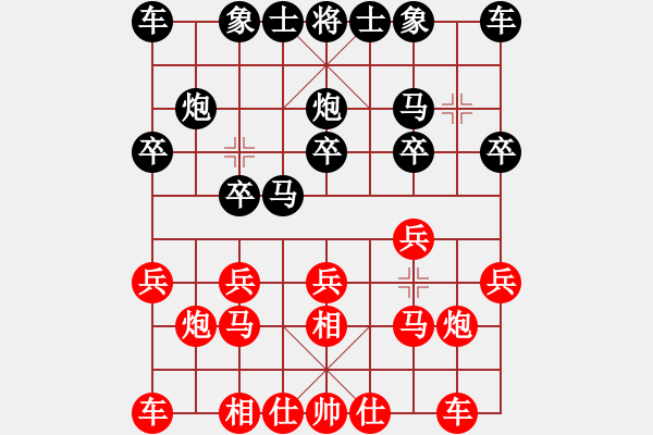 象棋棋谱图片：许银川     先和 胡庆阳     - 步数：10 