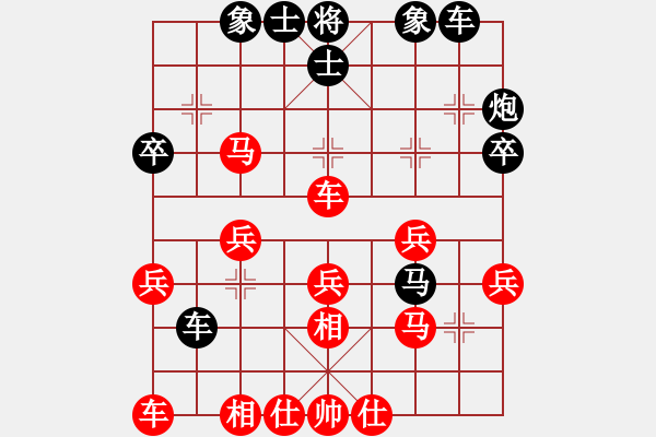 象棋棋譜圖片：魔鬼之吻(5段)-負(fù)-神龍初現(xiàn)(7段)中炮過(guò)河車(chē)互進(jìn)七兵對(duì)屏風(fēng)馬左馬盤(pán)河 紅炮8進(jìn) - 步數(shù)：30 