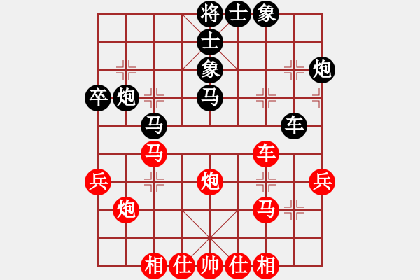 象棋棋譜圖片：吉豹電子(7段)-和-下山王(8段) - 步數(shù)：40 