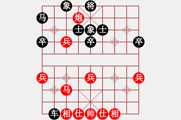 象棋棋譜圖片：葬心紅勝h740604【對兵轉(zhuǎn)兵底炮】 - 步數(shù)：40 