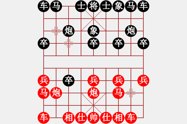 象棋棋譜圖片：物留(2段)-勝-面紅耳赤(4段) - 步數(shù)：10 