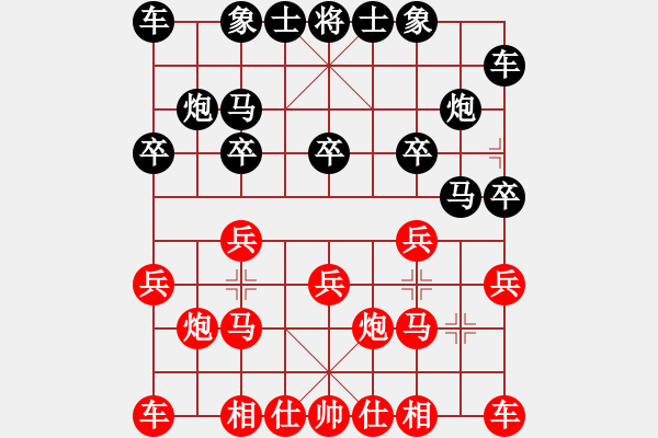 象棋棋譜圖片：南岳看山(9星)-和-jznm(無(wú)極)以邊卒對(duì)士角炮 冷著 - 步數(shù)：10 