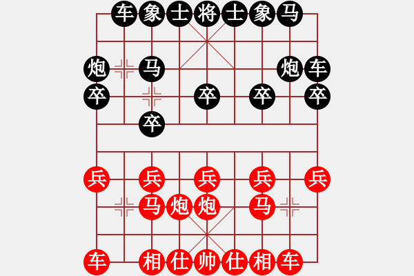 象棋棋譜圖片：中炮對(duì)鴛鴦炮 和 - 步數(shù)：10 