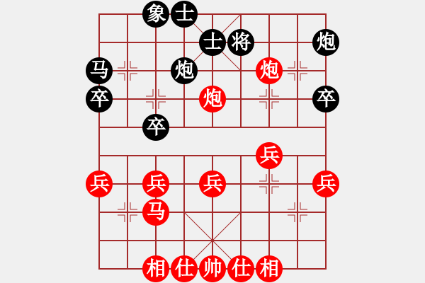 象棋棋譜圖片：2019第16屆威凱杯全國象棋等級(jí)賽姜瑀先勝康乃馨4 - 步數(shù)：40 