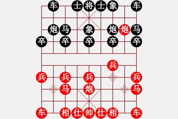 象棋棋譜圖片：仙人指路對(duì)卒底炮（邊馬進(jìn)炮得象） - 步數(shù)：10 