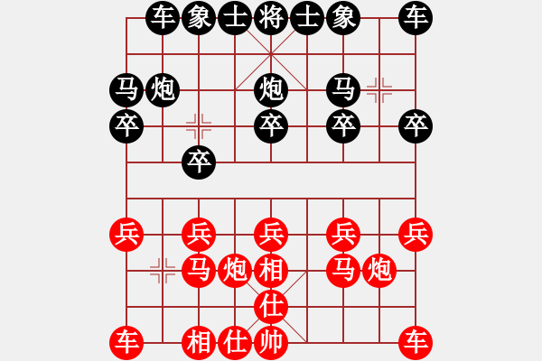 象棋棋譜圖片：英德譚老大紅負(fù)葬心【仕角炮轉(zhuǎn)反宮馬對右中炮】 - 步數(shù)：10 