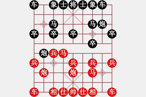 象棋棋譜圖片：奇門_太極[紅] -VS- 奇門魔谷--微塵[黑] - 步數(shù)：10 