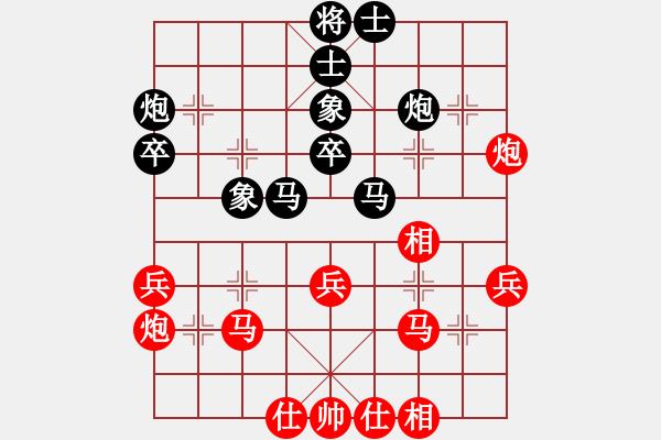 象棋棋譜圖片：kljhgmn(5段)-和-宇宙樂園(8段) - 步數(shù)：40 