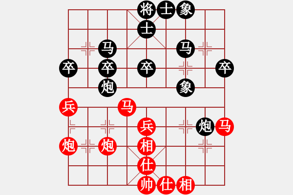 象棋棋譜圖片：無名小卒(月將)-和-東方群(6段) - 步數(shù)：40 