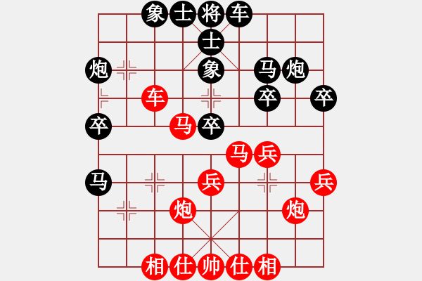 象棋棋譜圖片：仕角炮對(duì)進(jìn)７卒 （紅邊馬）   天機(jī)手(2段)-勝-南地球(6段) - 步數(shù)：30 