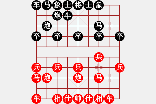 象棋棋谱图片：鬼子六[红] -VS- 笑看红尘[黑] - 步数：10 