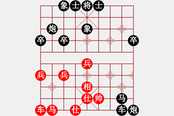 象棋棋譜圖片：2022.4.5.2初級(jí)場(chǎng)經(jīng)典中炮巡河車(chē)兌兵對(duì)屏風(fēng)馬進(jìn)7卒 - 步數(shù)：40 