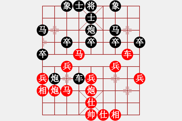 象棋棋譜圖片：新疆馕狼(5段)-負(fù)-快刀客(8段)順炮直車對橫車 紅進(jìn)七兵 - 步數(shù)：30 