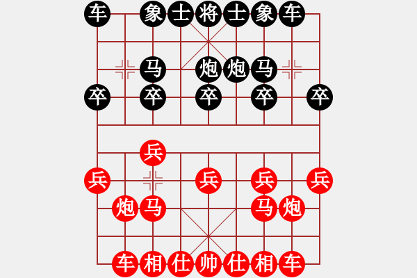 象棋棋譜圖片：仙人指路轉(zhuǎn)屏風(fēng)馬雙炮過(guò)河對(duì)五六炮 - 步數(shù)：10 