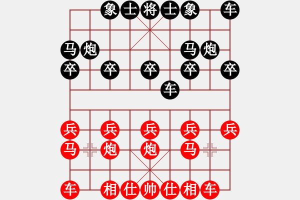 象棋棋譜圖片：中炮對進左馬（紅勝） - 步數(shù)：10 