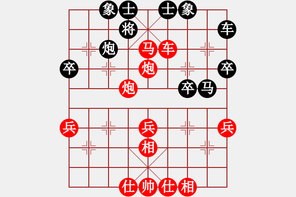 象棋棋譜圖片：順炮直車(chē)黑緩開(kāi)車(chē)進(jìn)3卒（旋風(fēng)勝巫師業(yè)余級(jí)） - 步數(shù)：40 