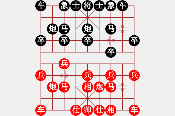 象棋棋譜圖片：天空中的牛(5段)-和-殘雪無(wú)痕(7段) - 步數(shù)：10 