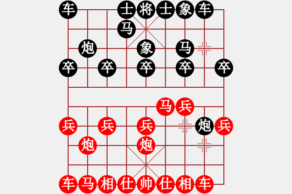 象棋棋譜圖片：葬心紅勝老xo先生【中炮對左炮封車】 - 步數(shù)：10 