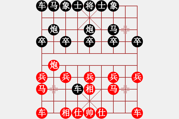 象棋棋譜圖片：閆之格[紅] -VS- 行者必達(dá)[黑] - 步數(shù)：10 