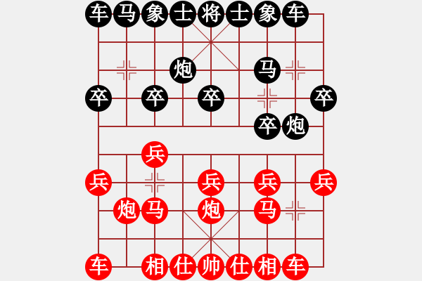 象棋棋譜圖片：小亮-勝-QQ棋友(中炮對探頭炮進左馬)- - 步數(shù)：10 