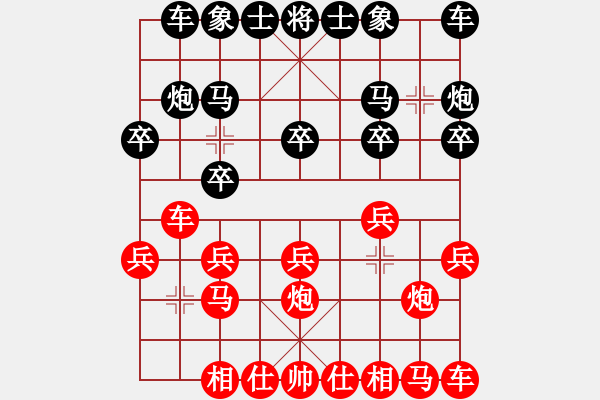 象棋棋谱图片：中炮对屏风马 红巡河车1.pgn - 步数：10 
