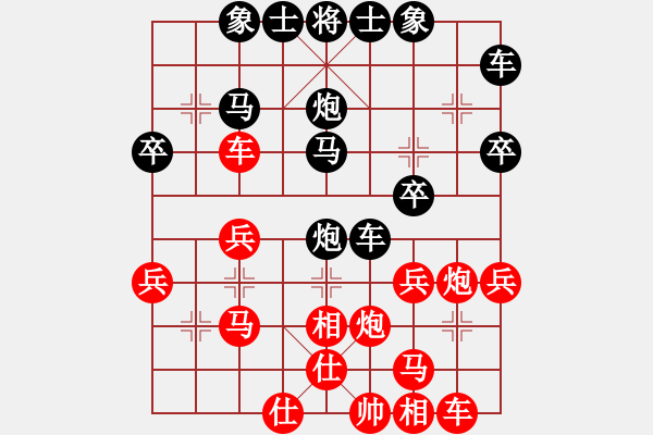 象棋棋譜圖片：勇闖天涯[1245153842] -VS- 橫才俊儒[292832991] - 步數(shù)：30 