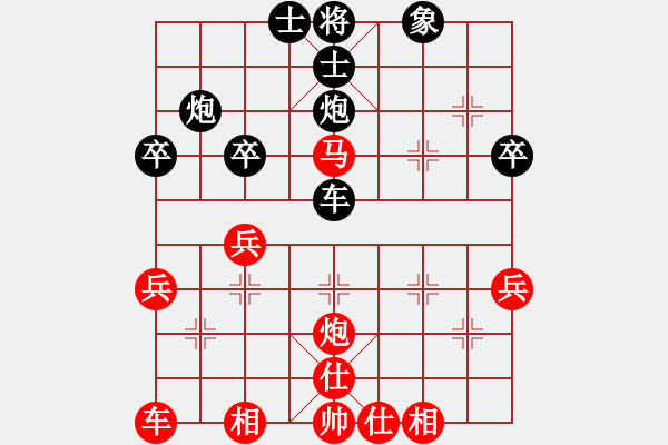 象棋棋譜圖片：中炮過(guò)河車(chē)對(duì)屏風(fēng)馬左馬盤(pán)河5種變化 - 步數(shù)：40 