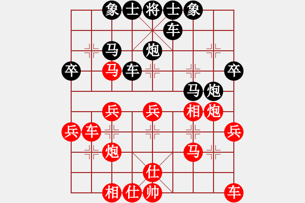 象棋棋譜圖片：百伐中原[467131254] -VS- 橫才俊儒[292832991] - 步數(shù)：30 