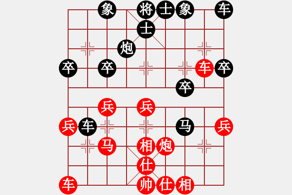 象棋棋譜圖片：先后手布局中炮過河車對反宮馬陶情弈趣(日帥)-勝-碧血洗銀槍(9段) - 步數(shù)：30 